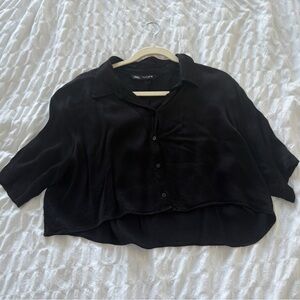 Zara Black Cropped Shirt